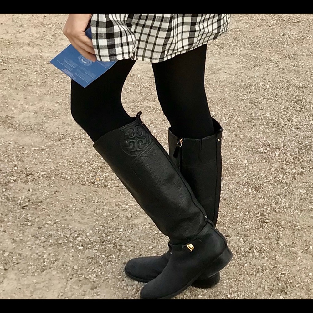 TORY BURCH Black Marlene Boots Size 7.5
